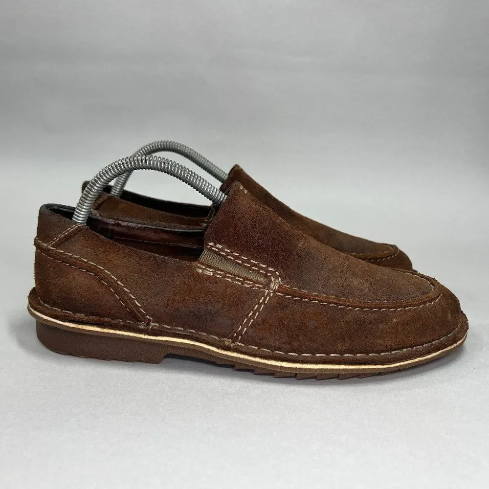 Clarks Men's Size 8.5 Terriers Brown Suede Leather‎ Loafers